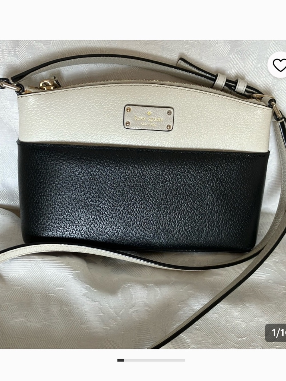 Kate Spade White and Black Leather Shoulder Bag - Unknown Brand